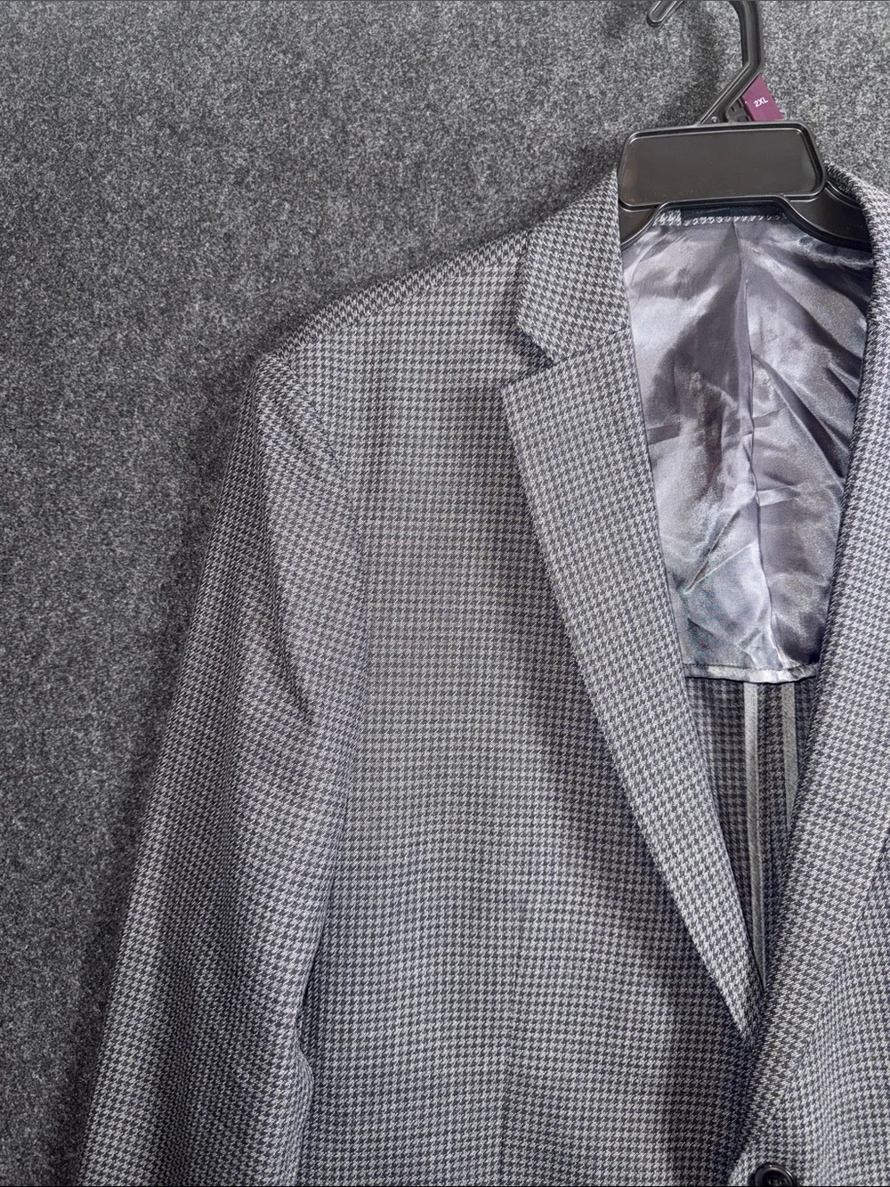 Michael Kors Mens Grey Houndstooth Wool Blend Sport Coat Blazer 48L